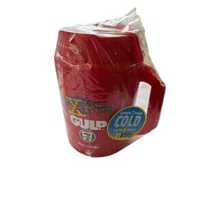 Vintage 7-Eleven X-treme Gulp 52oz Insulated Mug Red Aladdin 1986-NEW